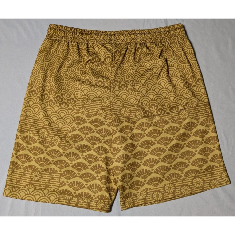 Red Ape MCMXXXIII‎ Men Large Gold Scallop AOP Pull-on Shorts - Picture 13 of 14